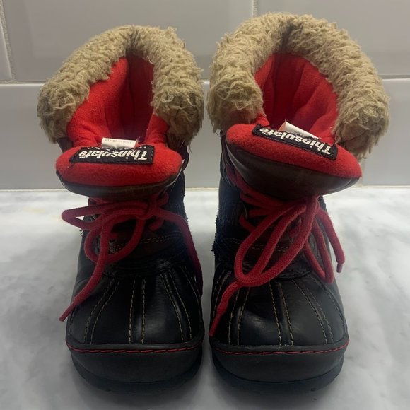 babyGap toddlerThinsulate boys boots size 11 brown sherpa - Picture 2 of 7
